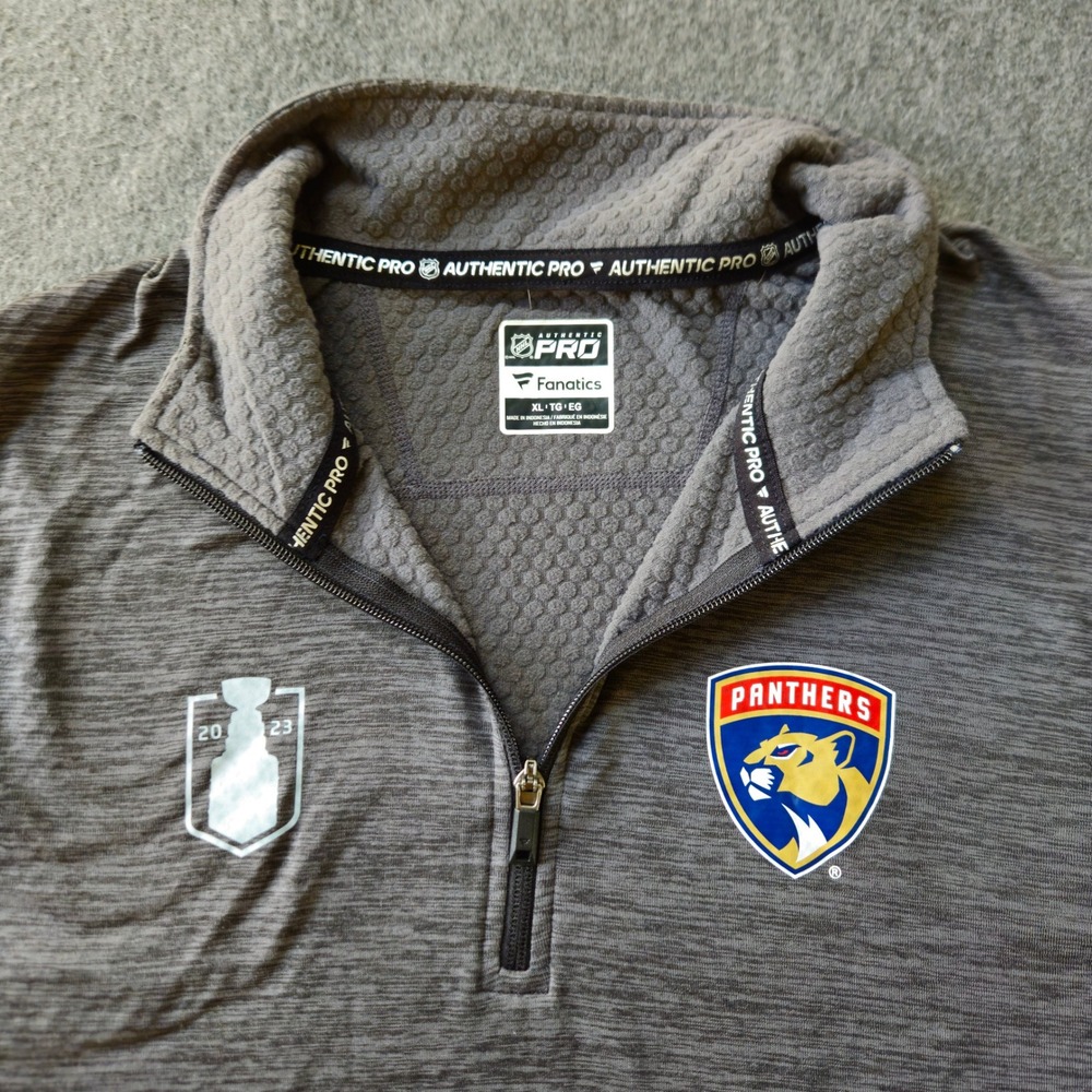 Florida Panthers NHL Fanatics Authentic Pro Quarter Zip Pullover Mens XL Grey